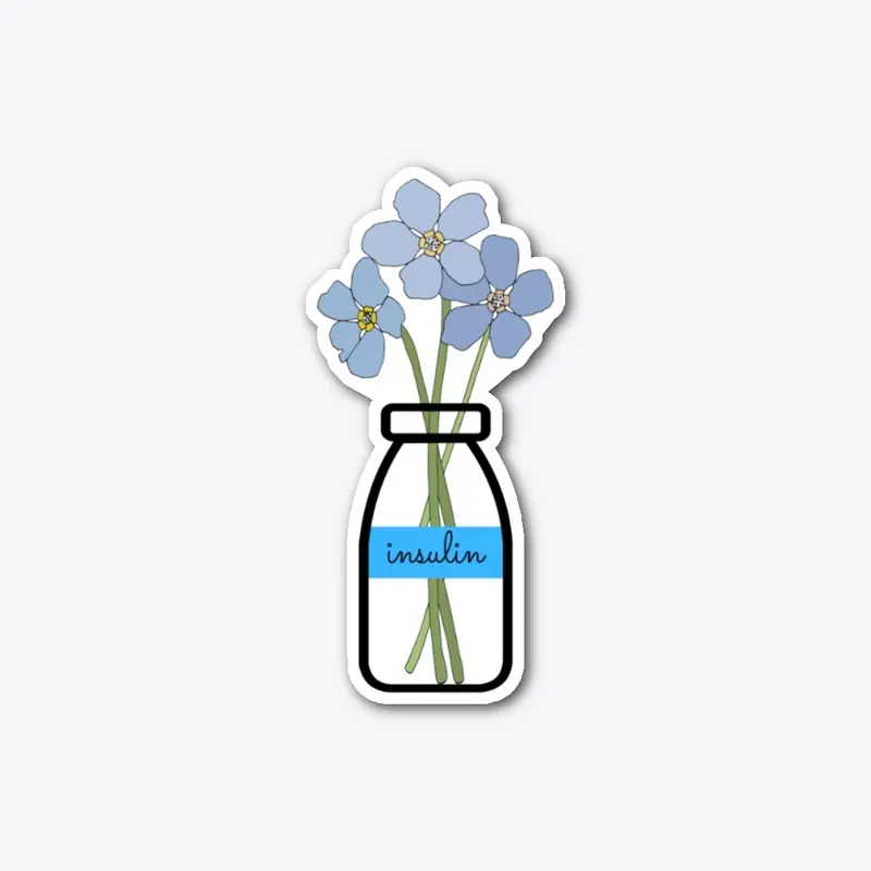 INSULIN FLOWERS STICKER